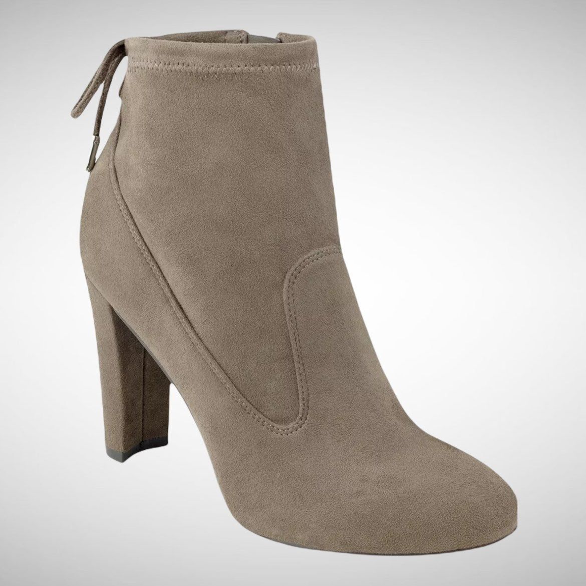 New In Box Marc Fisher Faux Suede Ankle Tie Back Boots-Justice, Size 8 Medium